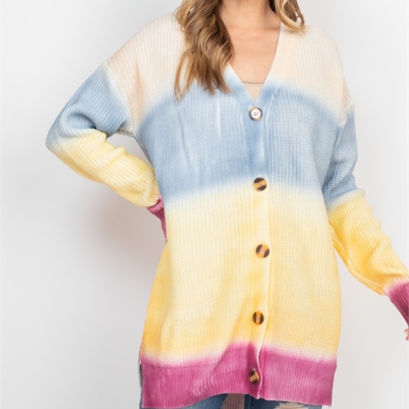 Tie Dye Sweater knit cardigan - Picture 5 of 13